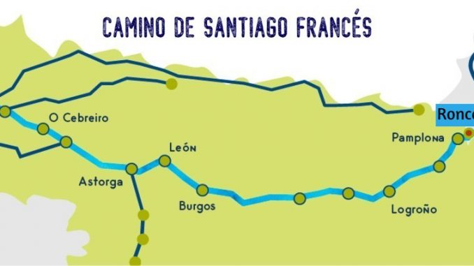 map of camino de santiago frances