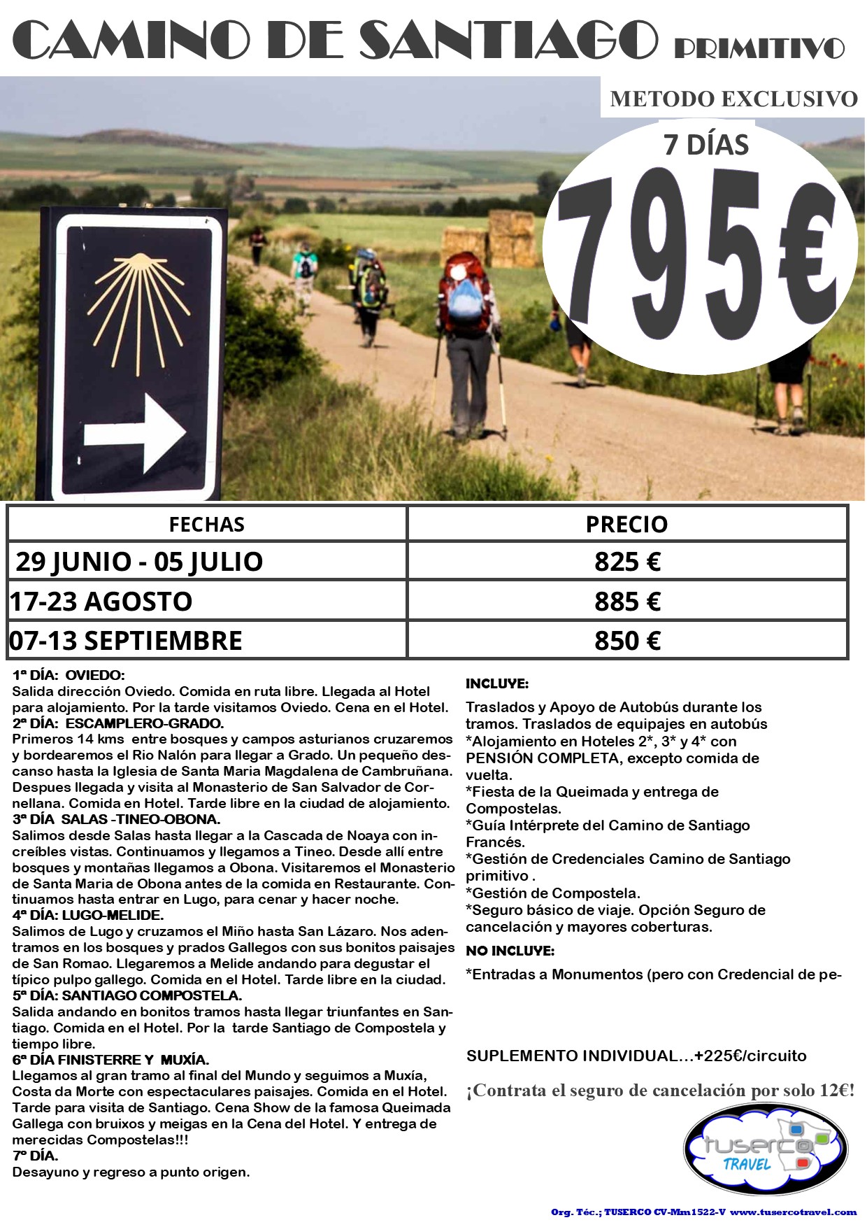 Cartel de Camino de Santiago Primitivo