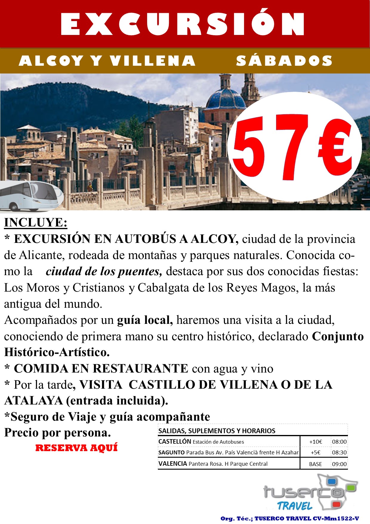 Cartel de Excursión Alcoy y Villena