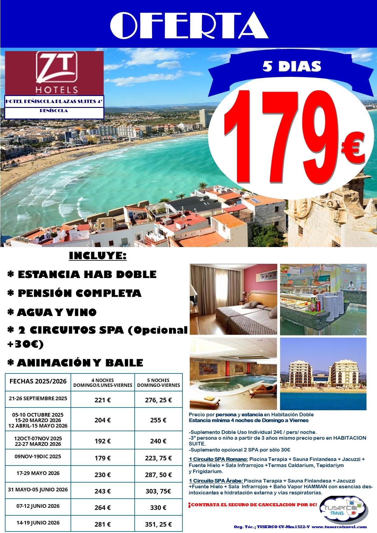 Cartel de Oferta Hotel Peñíscola Plaza Suites 4* Peñíscola