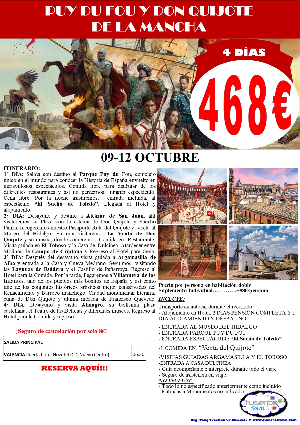 Cartel de Puy du Fou y Ruta don Quijote