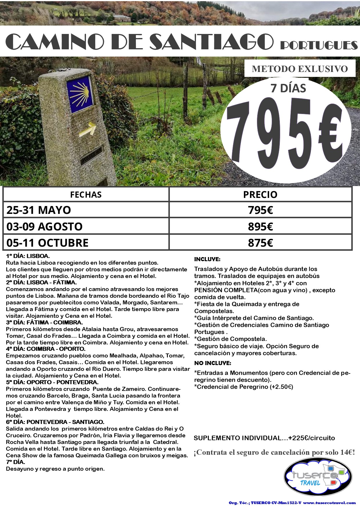 Cartel de Camino de Santiago Portugués