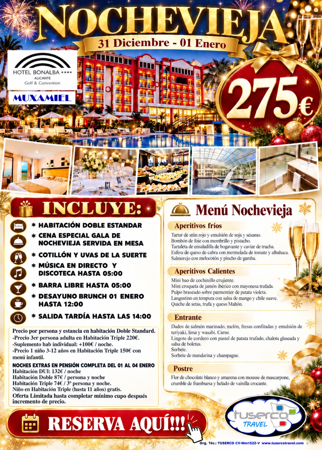 Cartel de Oferta Nochevieja Hotel Bonalba & SPA resort 4*