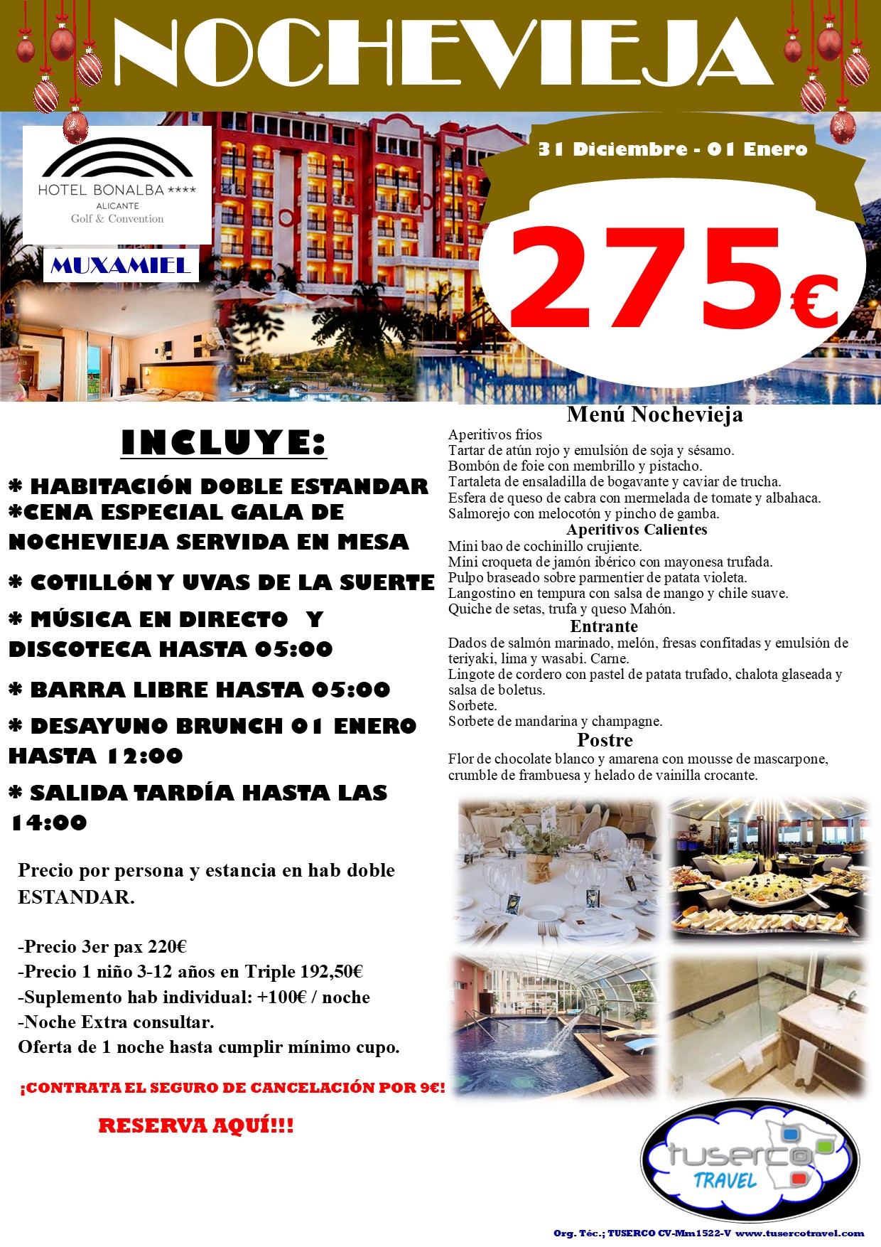 Cartel de Oferta Nochevieja Hotel Bonalba & SPA resort 4*